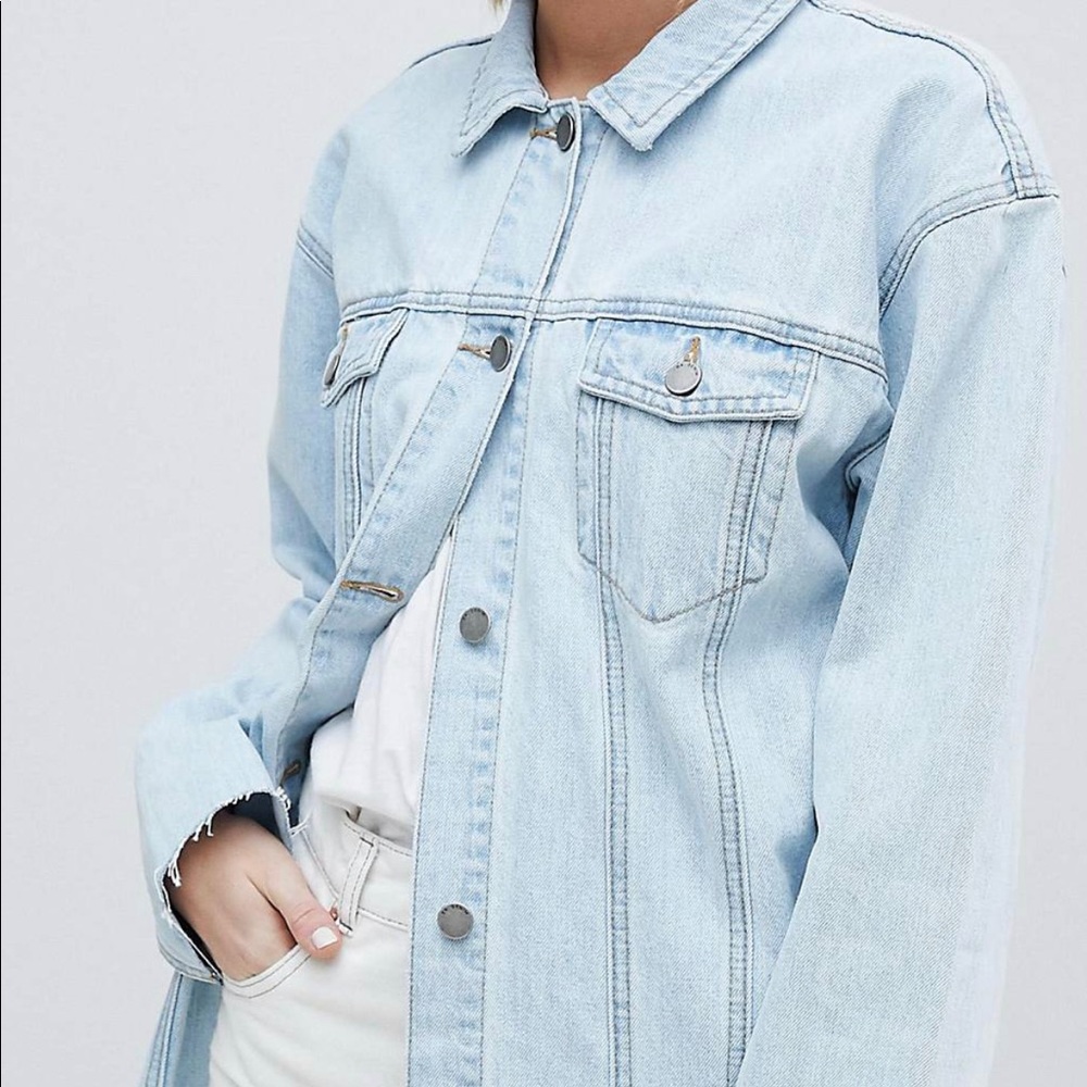Dr Denim Long Raw Hem Denim Jacket